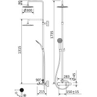Душевая система Cezares LEAF-CVDA-30-L-01, цвет хром