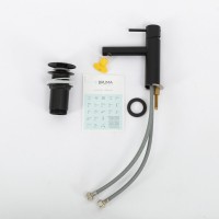 Смеситель для раковины Cezares LEAF-LSM1-L-NOP, цвет черный матовый