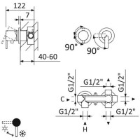 Смеситель для душа Cezares LEAF-VDIM3-L-01, хром
