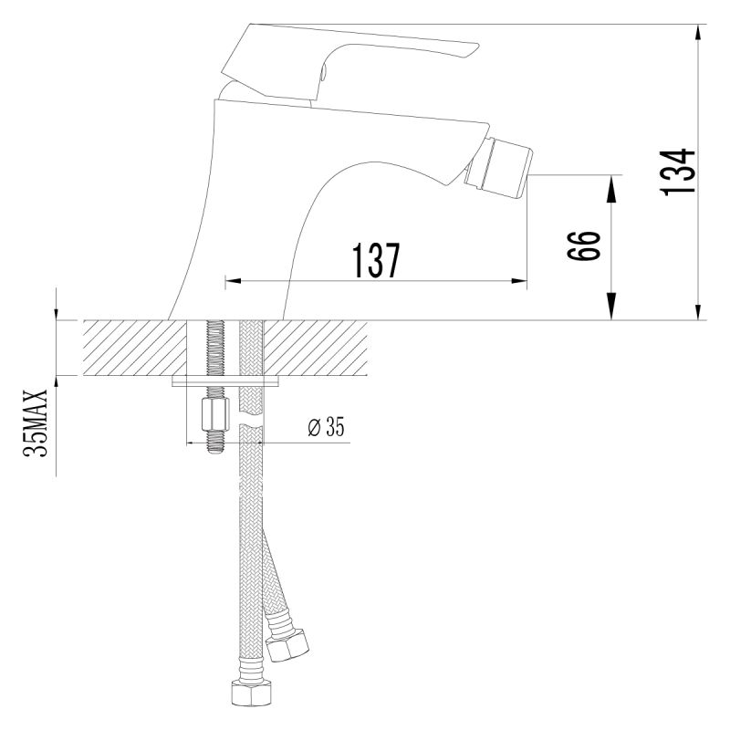 Смеситель для биде Lemark Unit LM4508C Хром