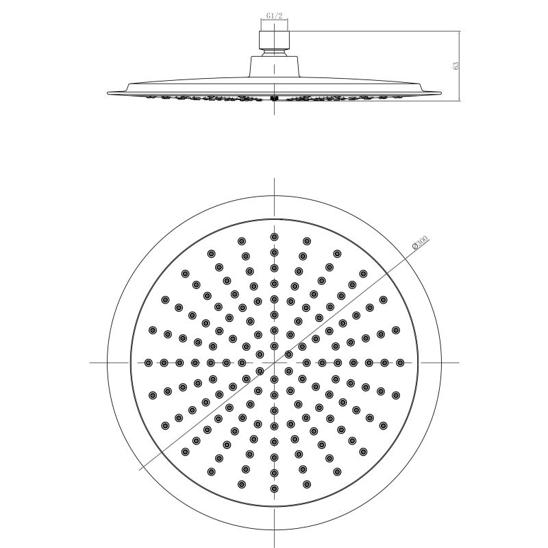 Верхний душ Lemark LM8034C Хром