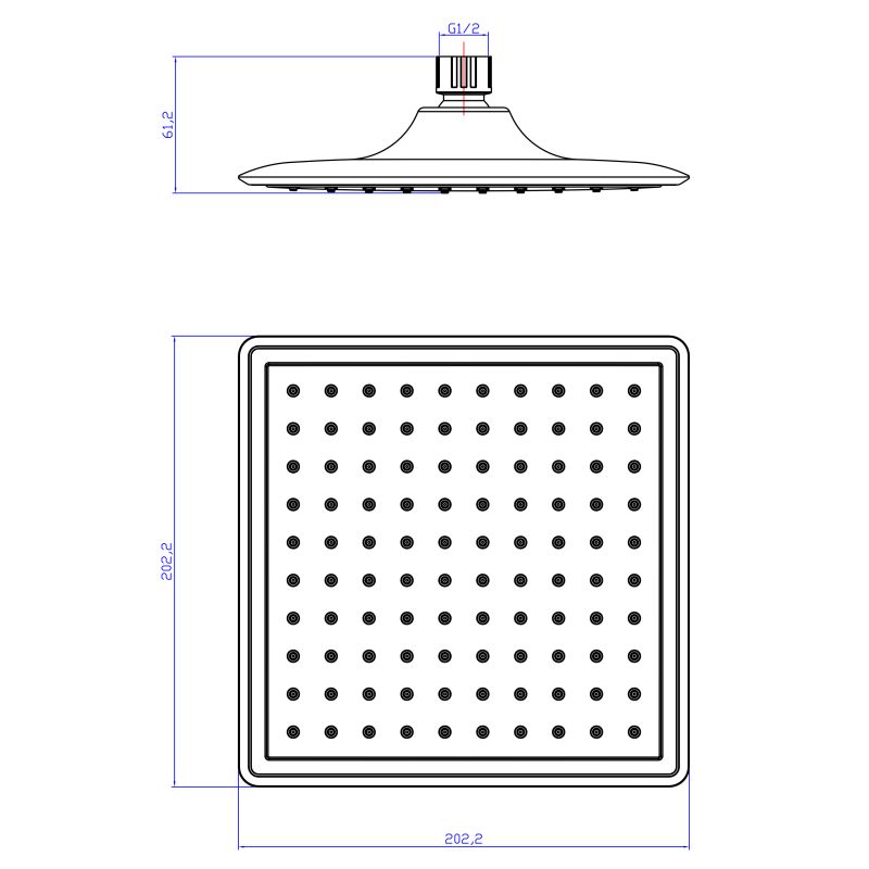 Верхний душ Lemark LM8035C Хром