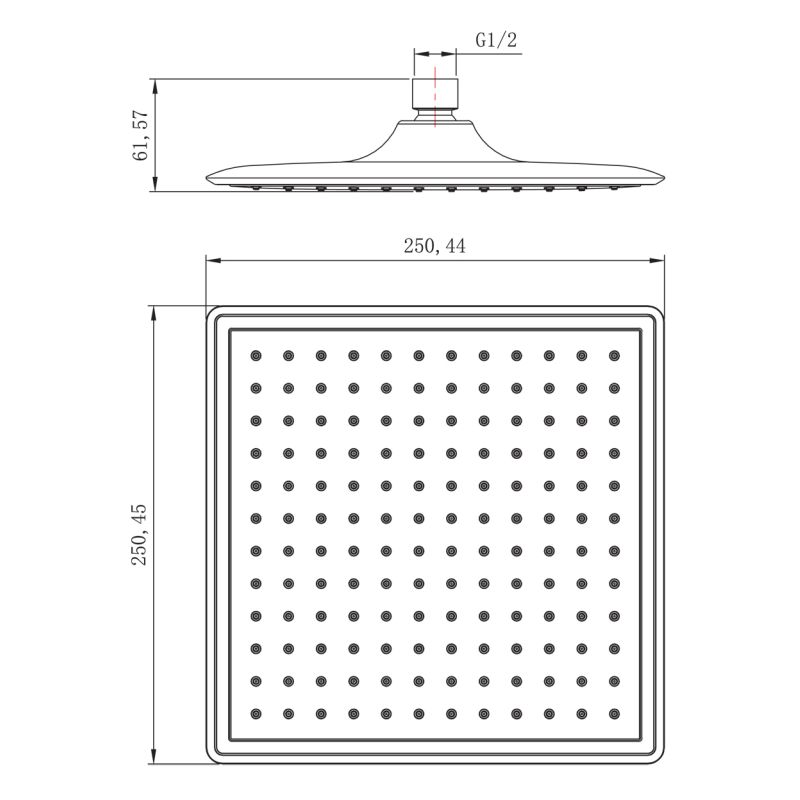 Верхний душ Lemark LM8036C Хром
