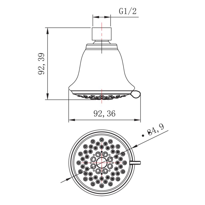 Верхний душ Lemark LM8043C Хром