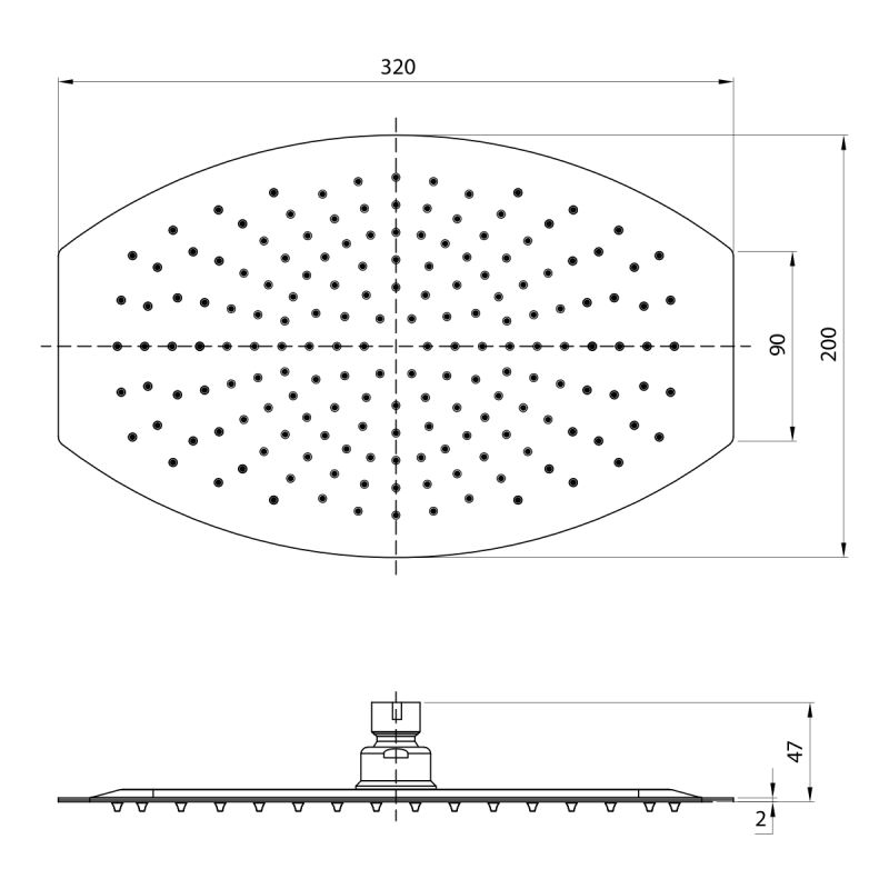 Верхний душ Lemark LM9485S Полированная сталь