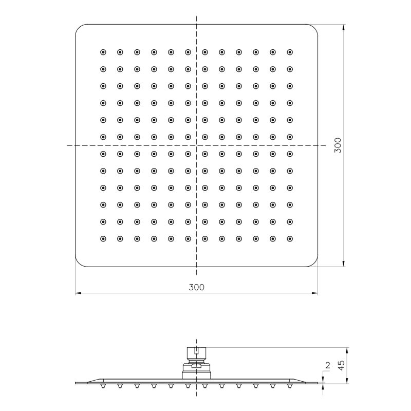 Верхний душ Lemark LM9488S Полированная сталь
