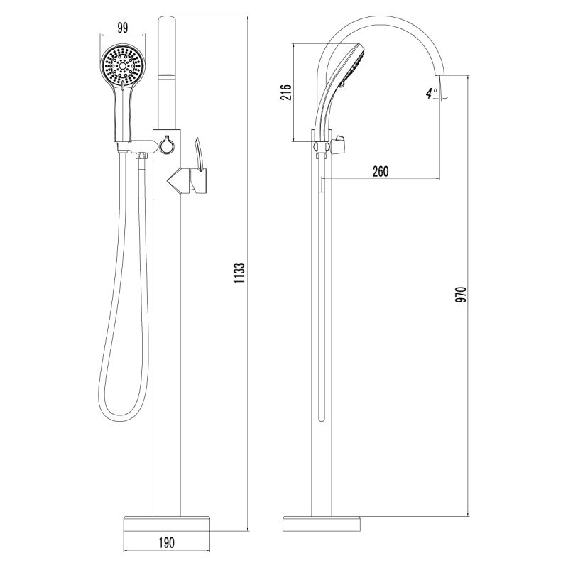 Смеситель для ванны с душем Lemark Atlantiss LM3244C Хром