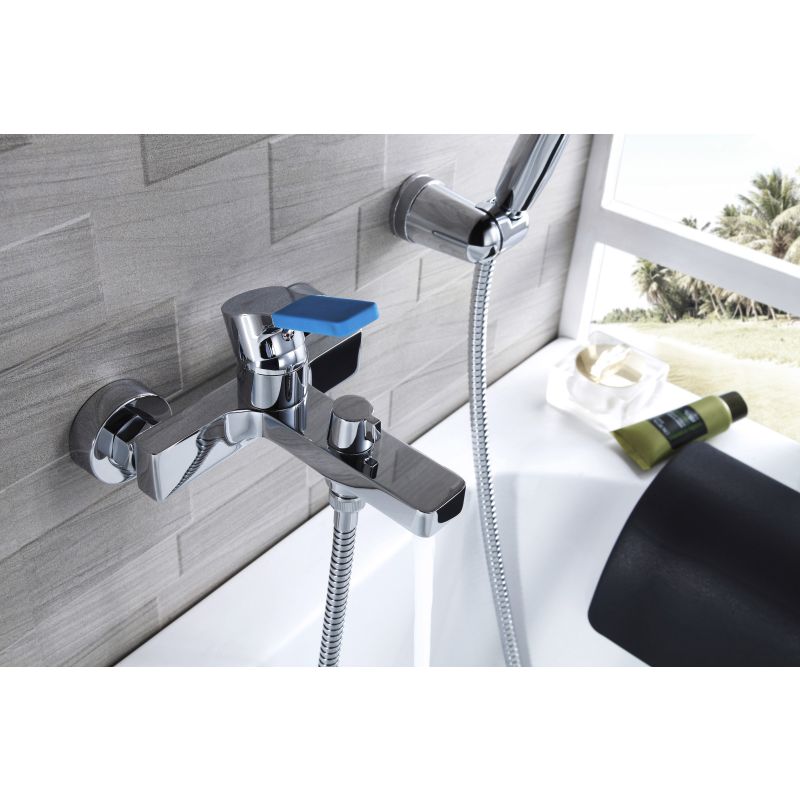 Смеситель для ванны с душем Lemark Aura LM0614C Хром Синий