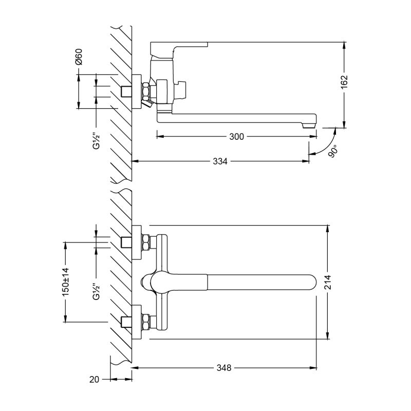 Смеситель для ванны с душем Lemark Aura LM0651CH универсальный Хром