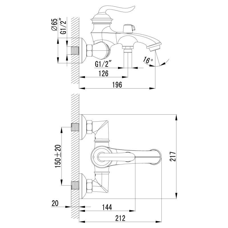 Смеситель для ванны с душем Lemark Brava LM4712G Золото