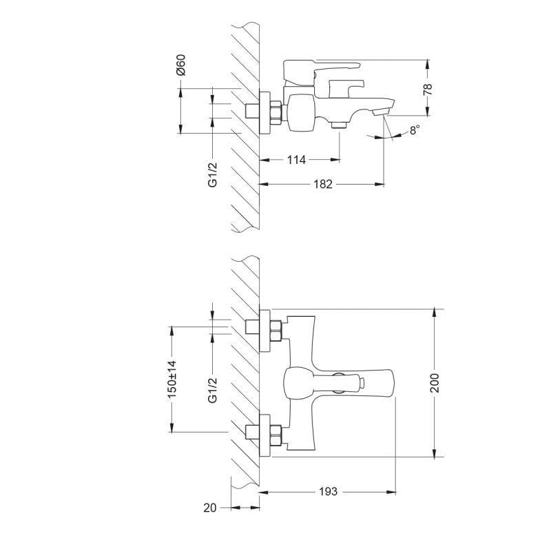 Смеситель для ванны с душем Lemark Evitta LM0514C Хром