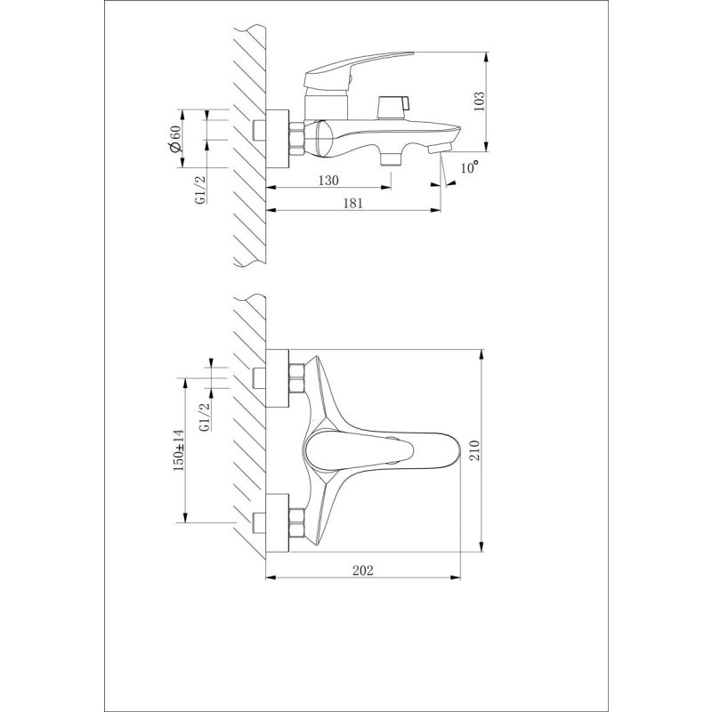 Смеситель для ванны с душем Lemark Linara LM0414C Хром