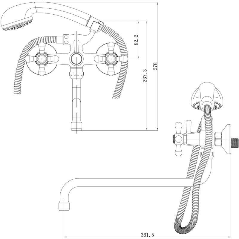 Смеситель для ванны с душем Lemark Promotion LM6041C универсальный Хром