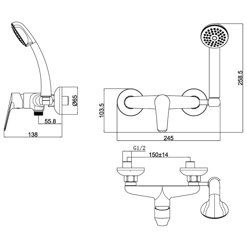 Смеситель для душа Lemark Partner LM6559C Хром