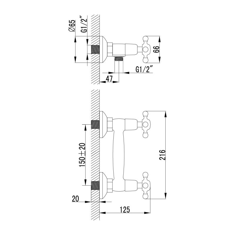 Смеситель для душа Lemark Vintage LM2803B Бронза