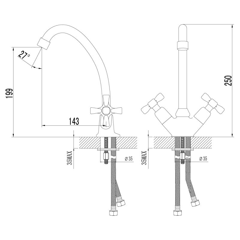 Смеситель для кухни Lemark Benefit LM2504C Хром