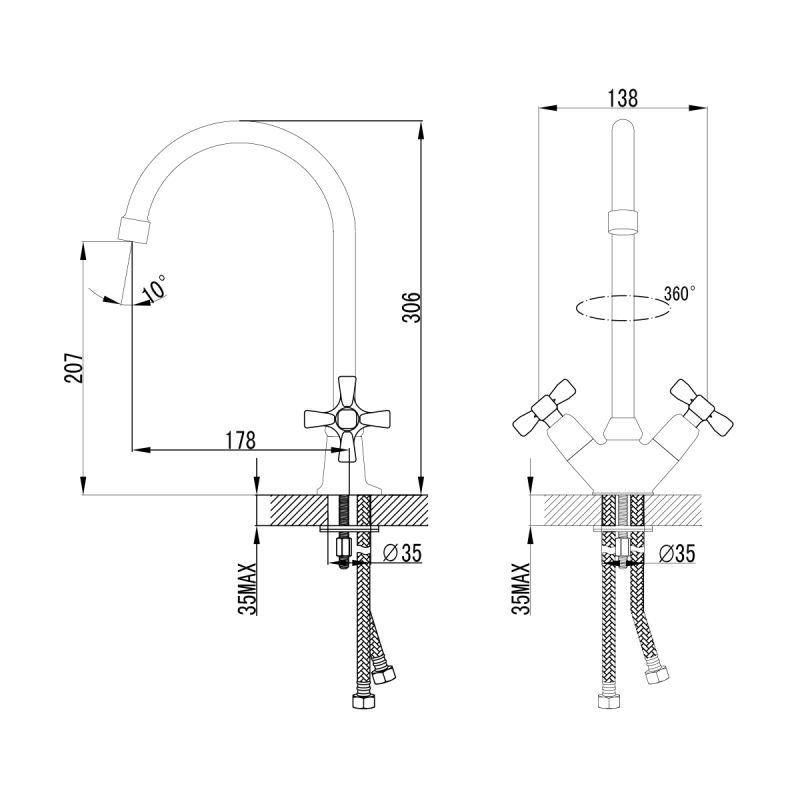 Смеситель для кухни Lemark Benefit LM2505C Хром