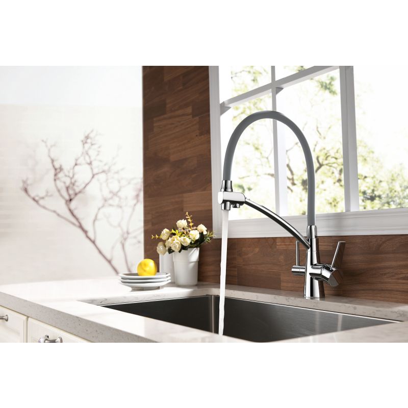 Смеситель для кухни Lemark Comfort LM3071C-Gray Хром Серый