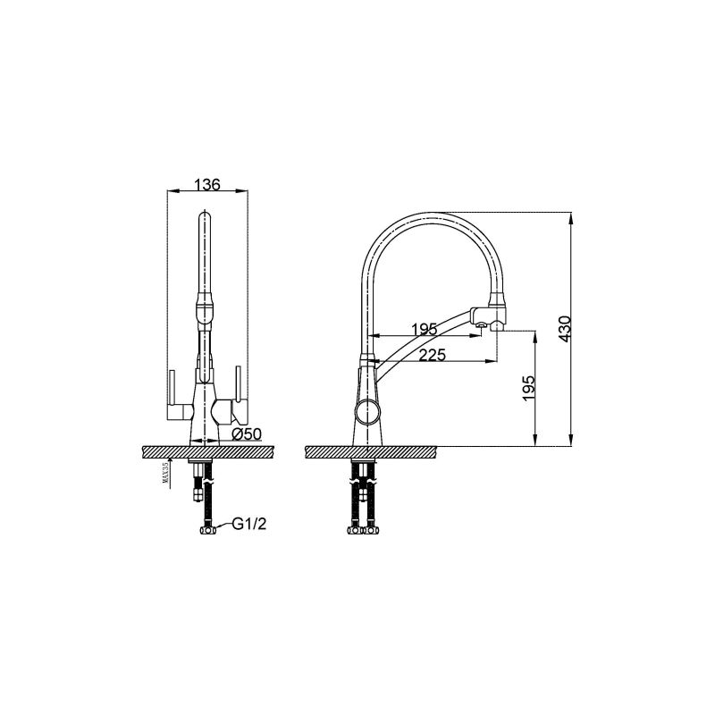 Смеситель для кухни Lemark Comfort LM3071C-Gray Хром Серый