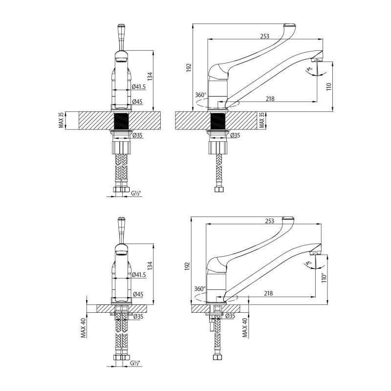 Смеситель для кухни Lemark Project LM4634C Хром