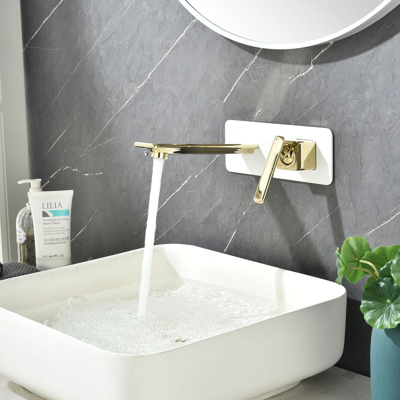 Смеситель для раковины Lemark Mista LM6426WG Белый Золото