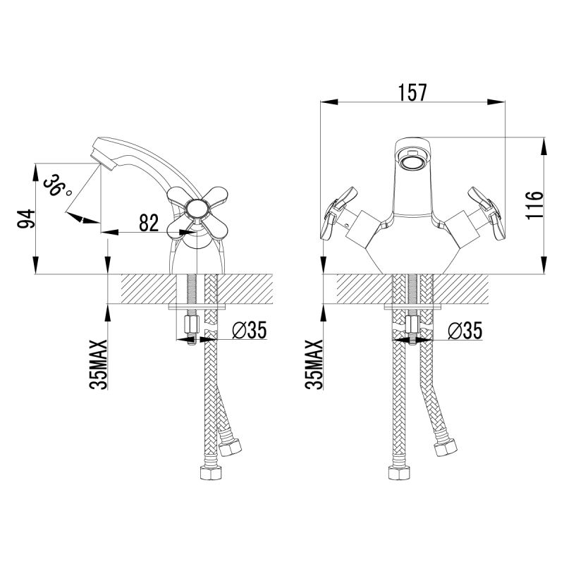 Смеситель для раковины Lemark Partner LM6546C Хром