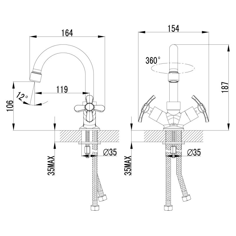 Смеситель для раковины Lemark Partner LM6547C Хром