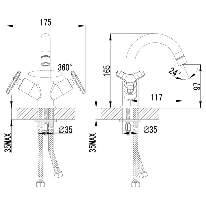 Смеситель для раковины Lemark Plus Spirit LM1907C Хром