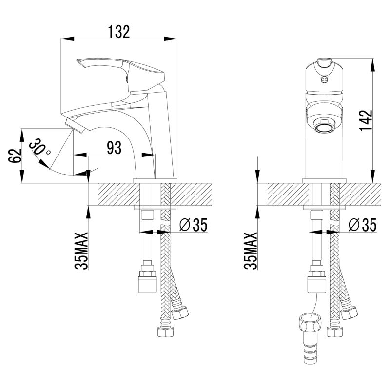 Смеситель для раковины Lemark Plus Strike LM1116C с гигиеническим душем Хром