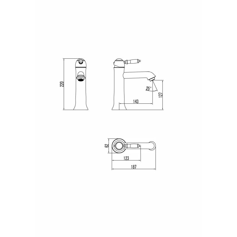 Смеситель для раковины Lemark Villa LM4837B Бронза