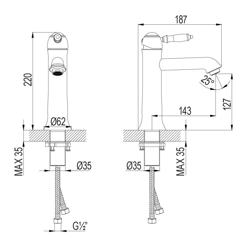 Смеситель для раковины Lemark Villa LM4837C Хром