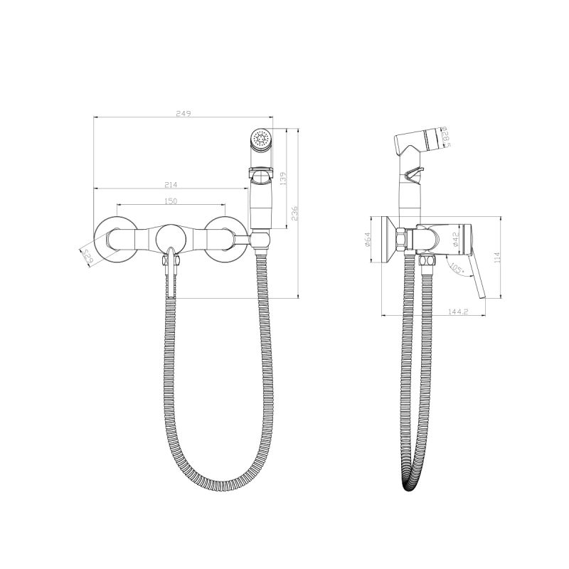 Гигиенический душ со смесителем Lemark Minima LM3818C Хром