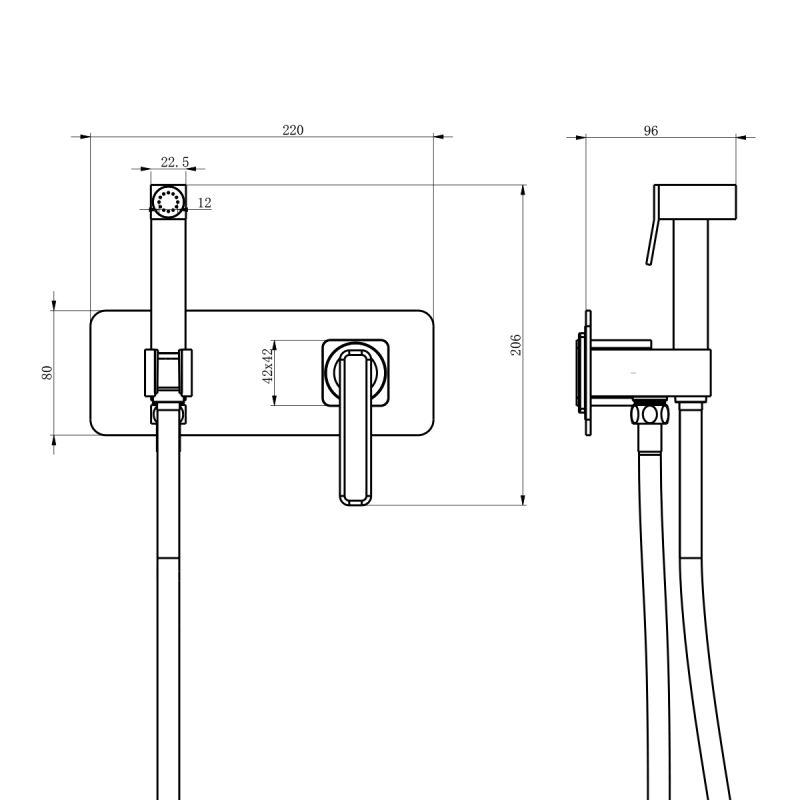 Гигиенический душ со смесителем Lemark Mista LM6419WG Белый Золото