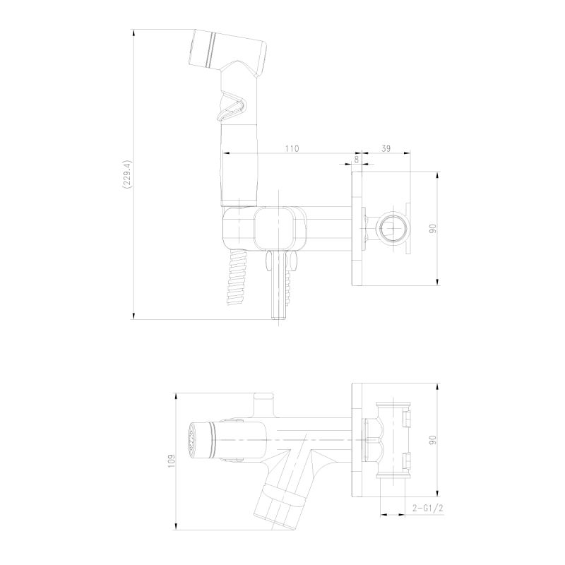 Гигиенический душ со смесителем Lemark Solo LM7165BL Черный