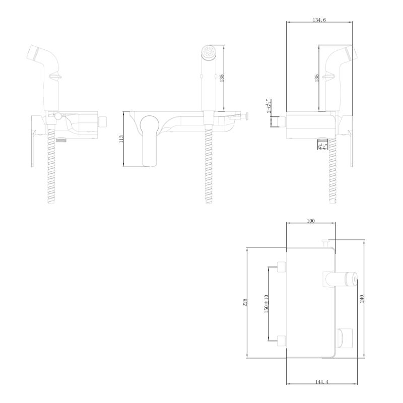 Гигиенический душ со смесителем Lemark Solo LM7168CW Хром