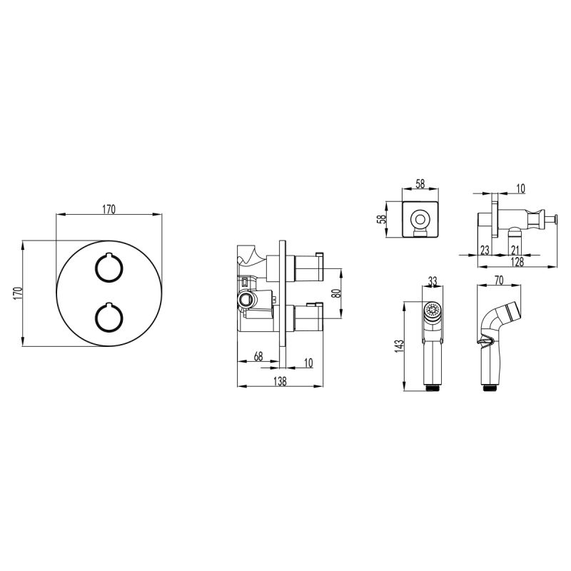Гигиенический душ со смесителем Lemark Yeti LM7819C Хром