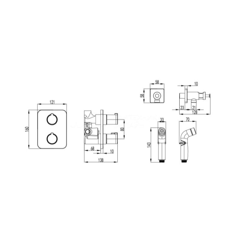 Гигиенический душ со смесителем Lemark Yeti LM7820C Хром