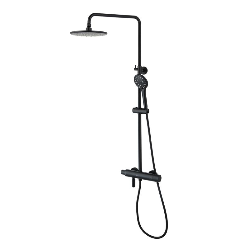 Душевая система Lemark Bronx LM3772BL с термостатом Черная Душевая система Lemark Bronx LM3772BL с термостатом Черная