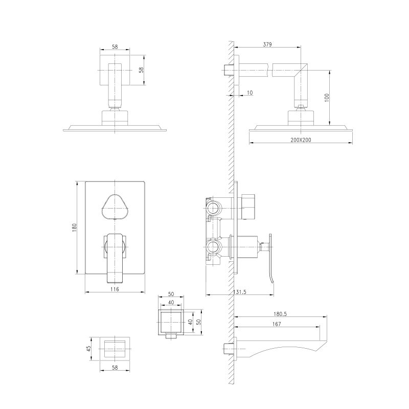 Душевой комплект Lemark Contest LM5822CW С ВНУТРЕННЕЙ ЧАСТЬЮ Хром Белый