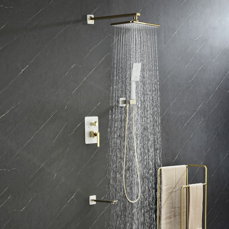 Душевой комплект Lemark Mista LM6422WG С ВНУТРЕННЕЙ ЧАСТЬЮ Белый Золото