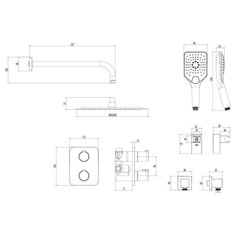 Душевой комплект Lemark Yeti LM7849С С ВНУТРЕННЕЙ ЧАСТЬЮ Хром