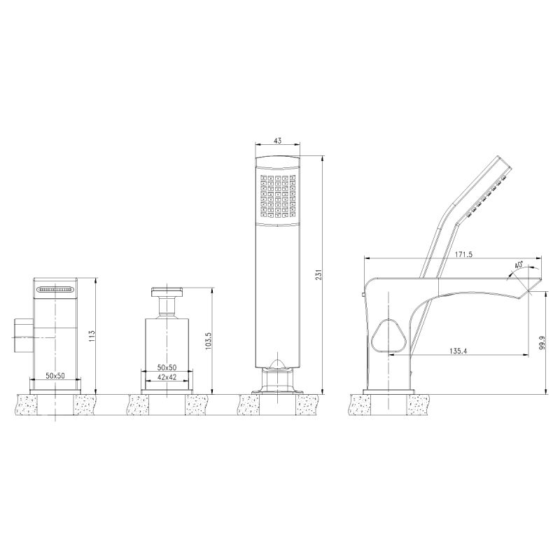 Смеситель на борт ванны Lemark Contest LM5845CW Хром Белый
