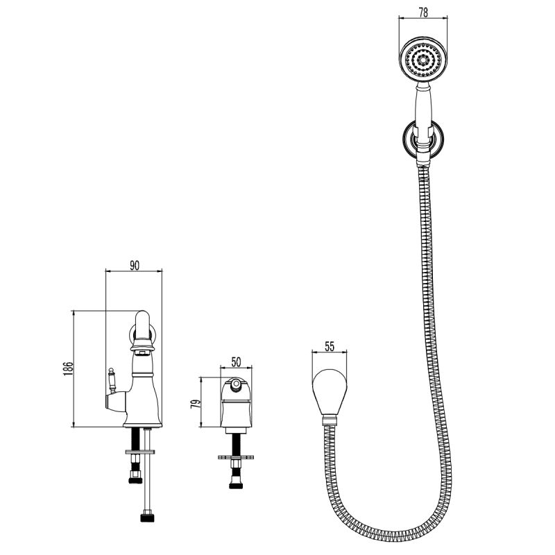 Смеситель на борт ванны Lemark Villa LM4847C Хром