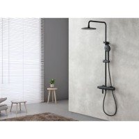 Душевая система Lemark Bronx LM3772BL с термостатом Черная