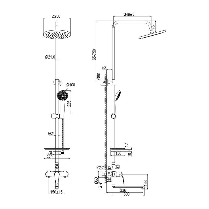 Душевая система Lemark Linara LM0462CF Хром
