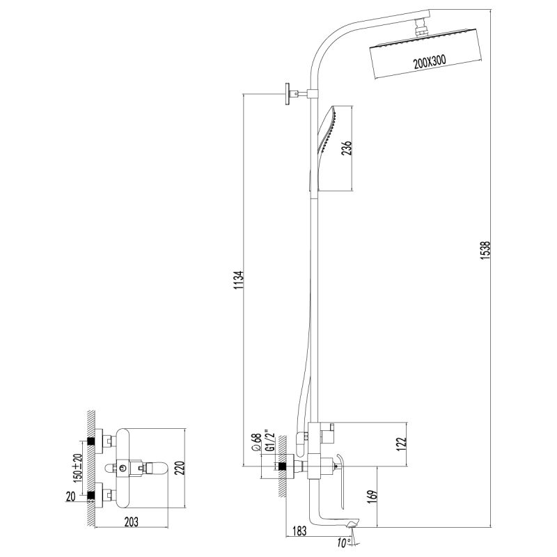 Душевая система Lemark Melange LM4962CW Хром Белый