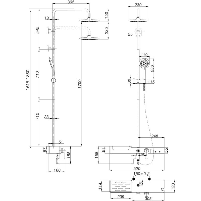 Душевая система Lemark Tropic LM7007C Хром Белый