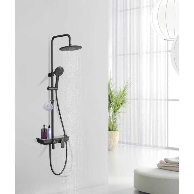 Душевая система Lemark Tropic LM7012BL Черная матовая