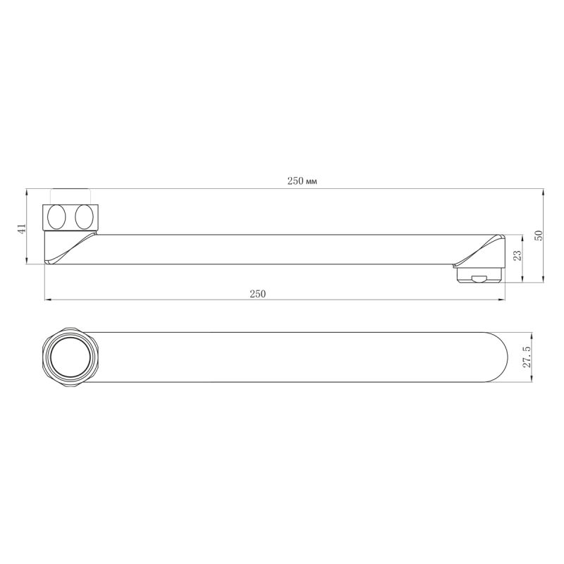 Излив плоский Lemark LM9471C для универсального смесителя, 25, Хром
