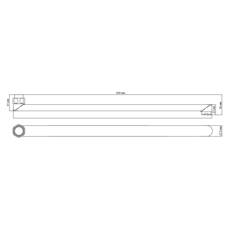 Излив плоский Lemark LM9475C для универсального смесителя, 50 см Хром